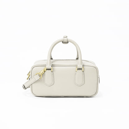 Vintage Inspired Boston Bowling Bag Unique Pillow Design Real Leather Shoulder Crossbody Handbag for Fashion Forward Travelers