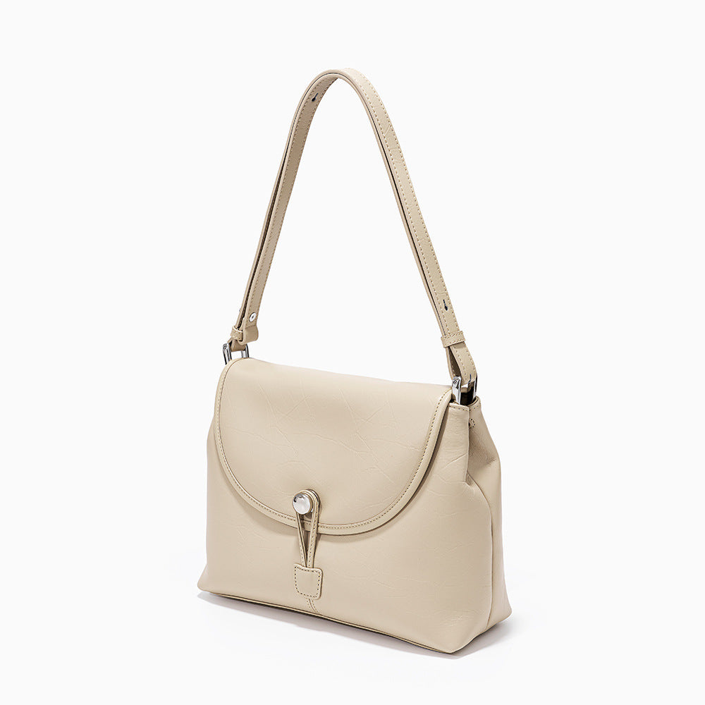 Genuine Leather Shoulder Bag Fashionable Crossbody Bag for Women with High Capacity for Commuting and Everyday Use