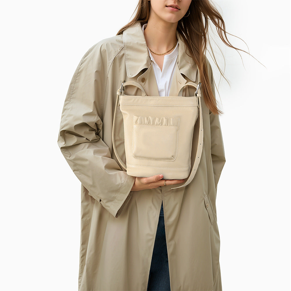 High Quality Women's Genuine Leather Handbag Chic Spring Shoulder Tote with Versatile Pocket Design Minimalist Look for Work and Everyday Use