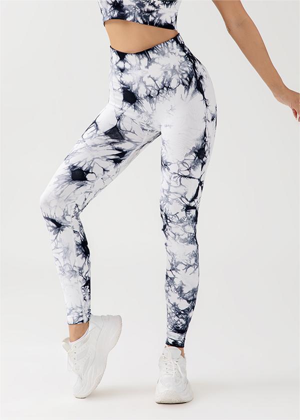 Seamless Tie Dye Yoga Outfit with High Waisted Butt Lifting Leggings and Sports Bra Set for Outdoor Running and Active Workouts