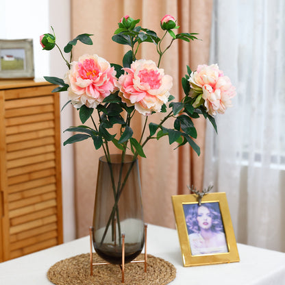 Stunning Faux Peony Flower for Weddings and Housewarming Celebrations - Vibrant Red Decorative Plastic Piece for Lasting Elegance