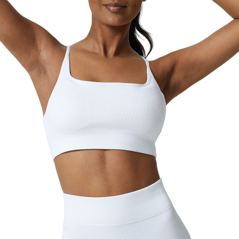 Sporty Women's Yoga Top with Built In Chest Padding Gorgeous Back Design Supportive Activewear Bra Summer Shockproof Sports Bra for Full Bust Versatile for Outfits