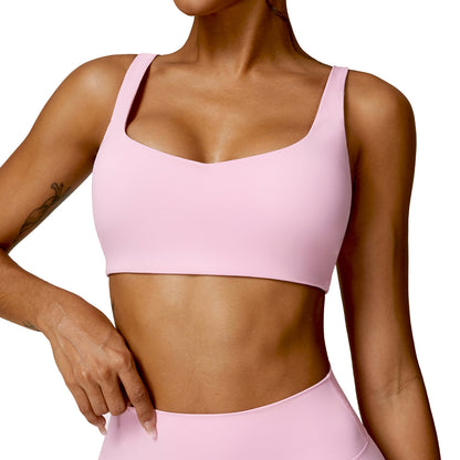 Shock Resistant Tight Fit Quick Dry Yoga Bra with Racerback Design for Running Fitness and Workout Sessions Style 8518