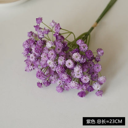 Realistic Baby's Breath Flower Bouquet for Weddings - Soft Touch Miniature Decoration with Fresh Aesthetic