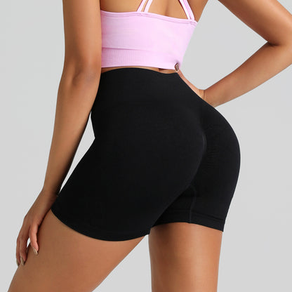 Women's High Waisted Peach Lift Seamless Knit Yoga Shorts Flattering Tight Fit Running and Fitness Shorts for Maximum Comfort and Style