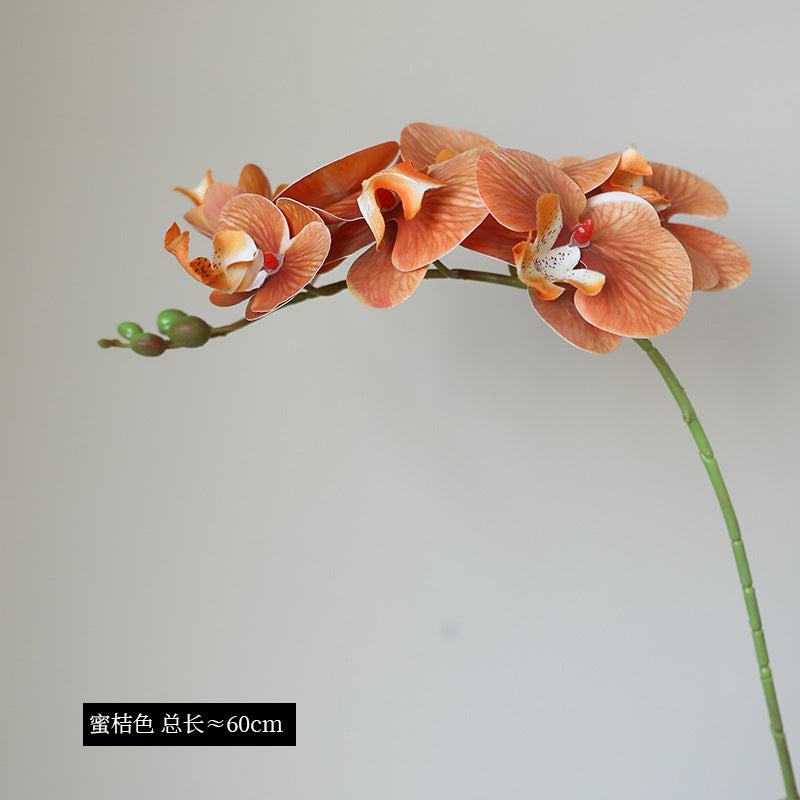 Elegant 3D Printed Realistic Single Stem 7-Head Phalaenopsis Orchid - Luxurious Home Décor for Living Room and Dining Table Arrangements