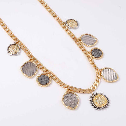 Stylish Minimalist Alloy Body Chain with Geometric Coin Pendant - Perfect for Casual Outfits and Everyday Wear