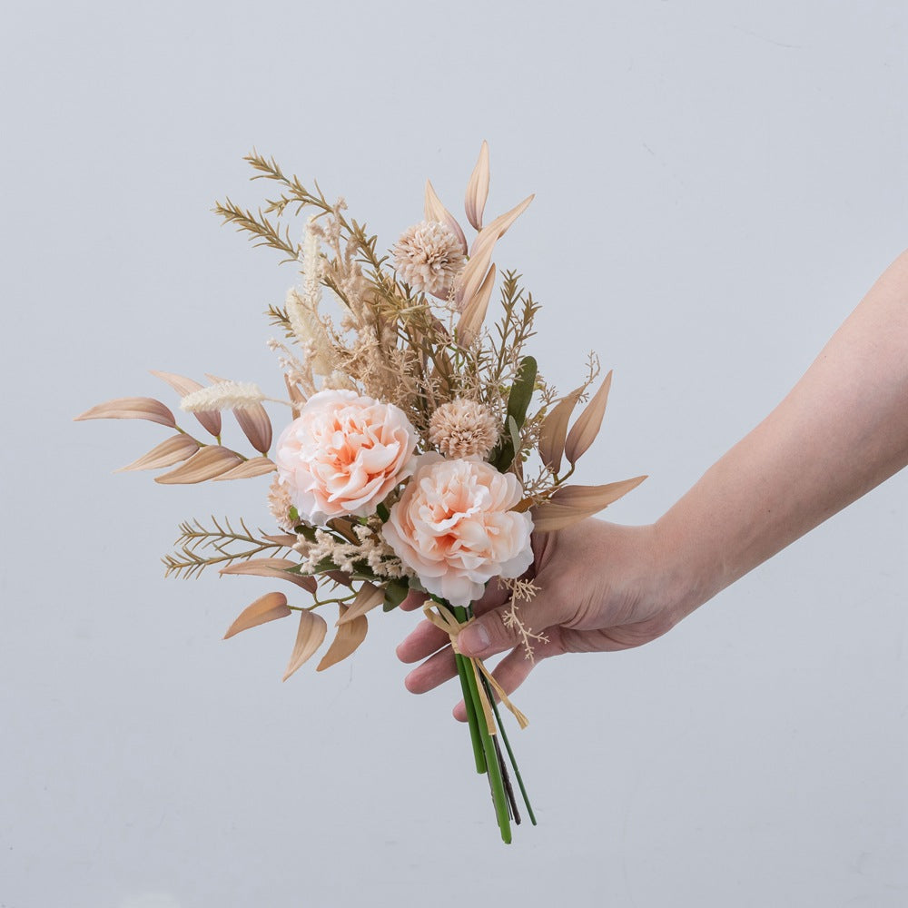 Stunning Artificial Peony & Dandelion Handmade Bouquet - Perfect Home Decor, Wedding Decoration, and Wall Art - CF01276