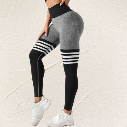 Women's Striped Peach Yoga Pants High Waisted Butt Lifting Fit for Dance and Exercise Quick Drying Fitness Leggings for and Performance