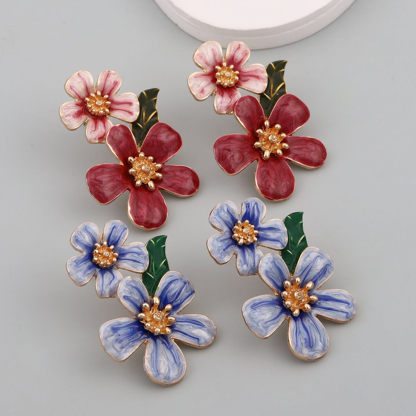 Trendy Floral Drip Oil Earrings – Versatile Elegance for Every Occasion | Unique Personality Accessories