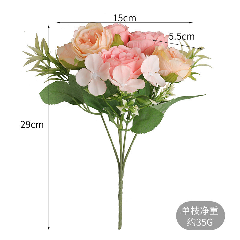 Elegant Faux Peony and Rose Flower Gift Box Décor – Stylish Korean-Style Home Accent for Living Room and Special Occasions