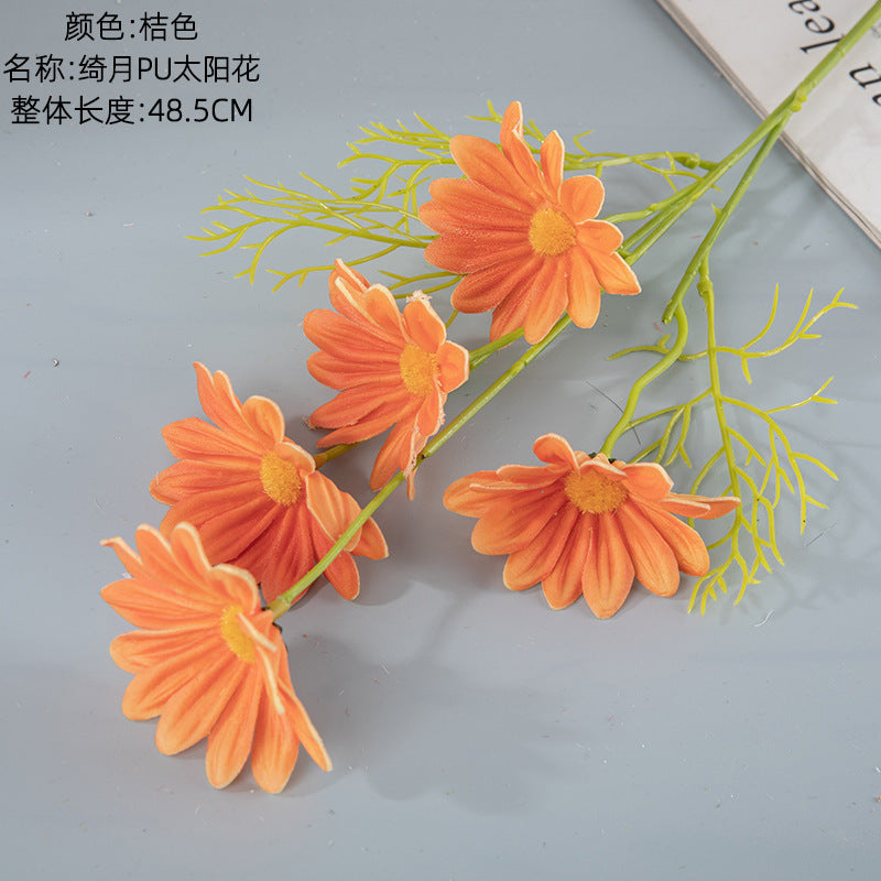 Vibrant PU Sunflower Home Decor - INS Style Realistic Artificial Flowers for Weddings & Celebrations - Ideal for Lasting Beauty in Your Living Space (Model MW01514)