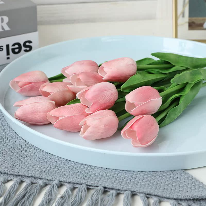 Realistic Mini PU Tulip | Artificial Faux Flowers for Home Decor and Wedding Celebrations - Long-lasting and Maintenance-free