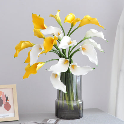 Lifelike Calla Lily Faux Flower with Long Stem - EVA Foam Floral Arrangement for Home Décor - Elegant High-Stemmed Wet-Look Calla Lily Decoration