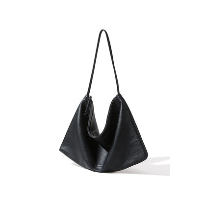 Genuine Leather Women's Underarm Bag Fashionable Large Capacity Tote for Urban Minimalist Elegance