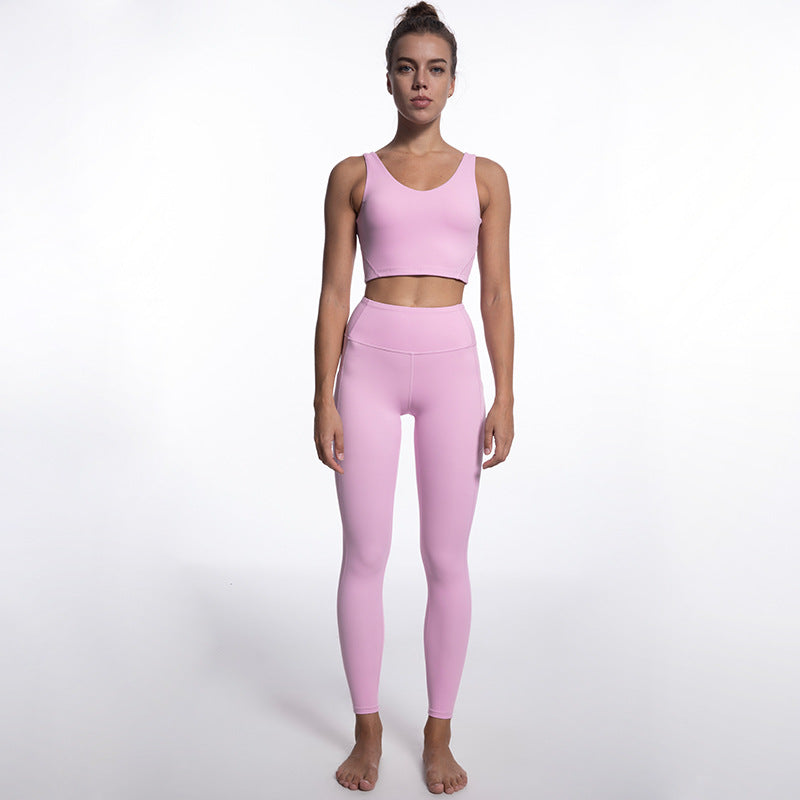 Women's Peach Butt Lift Yoga Set High Performance Workout Clothes with Pocket for Leggings and Shorts and Comfortable Activewear for Fitness Enthusiasts