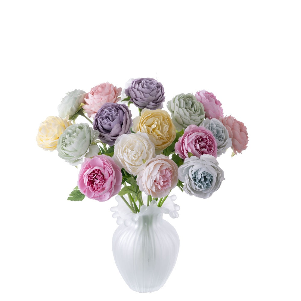 Charming Macaron Rose INS Faux Flower Bouquet for Home Décor - Perfect for Weddings, Handheld Bouquets, Aisle Markers, and Floral Walls - Stylish and Elegant Artificial Flowers MW66775