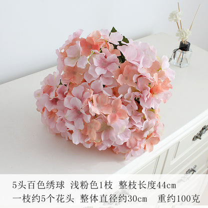 Elegant 5-Head Hydrangea Artificial Flowers - Realistic Silk Floral Arrangements for Weddings, Events, Hotels, and Home Decor