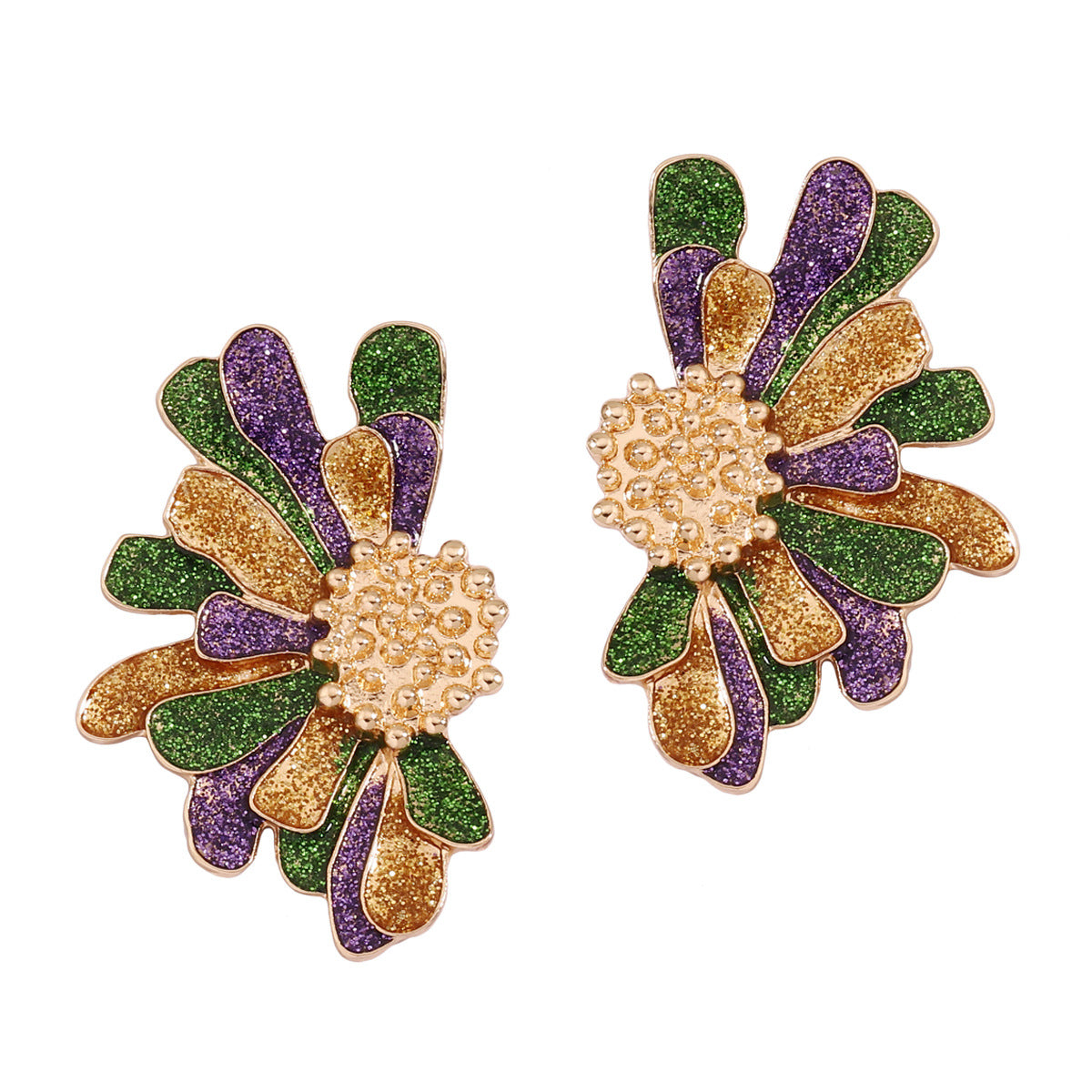 Festive Floral Alloy Earrings for Women – Vibrant Colorful Elements Perfect for Celebrations and Everyday Fashion