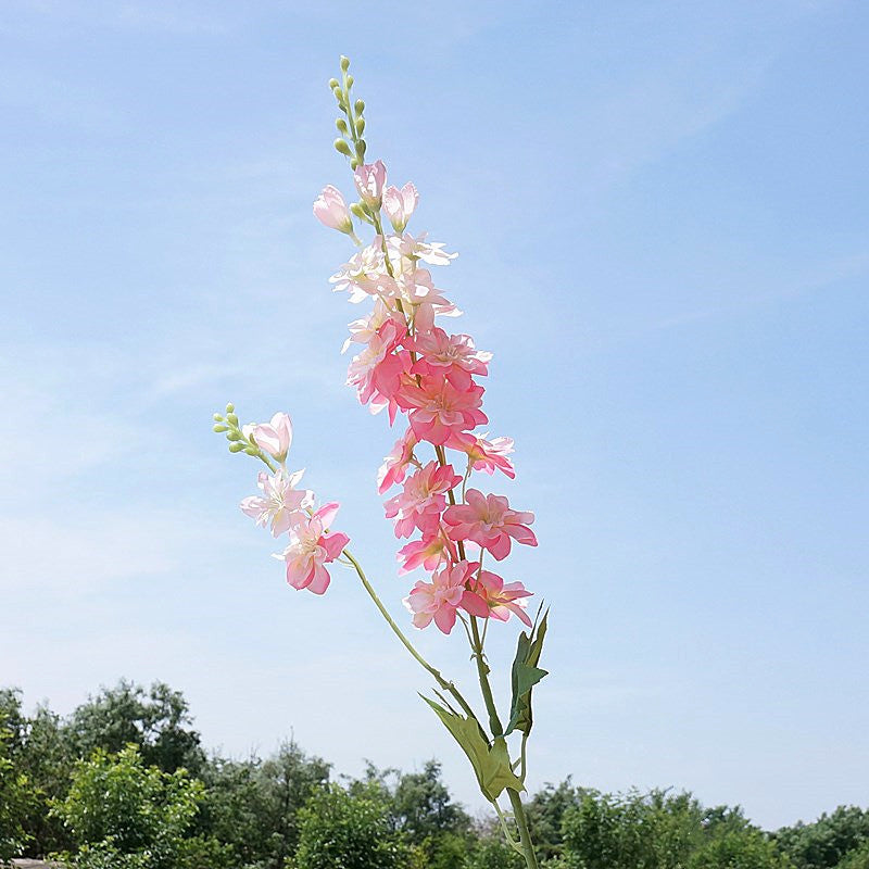 Vibrant Faux Delphinium Flowers & Soft Spring-Like Bird Flowers - Perfect for Home Decor, Wedding Venues, and Model Room Styling