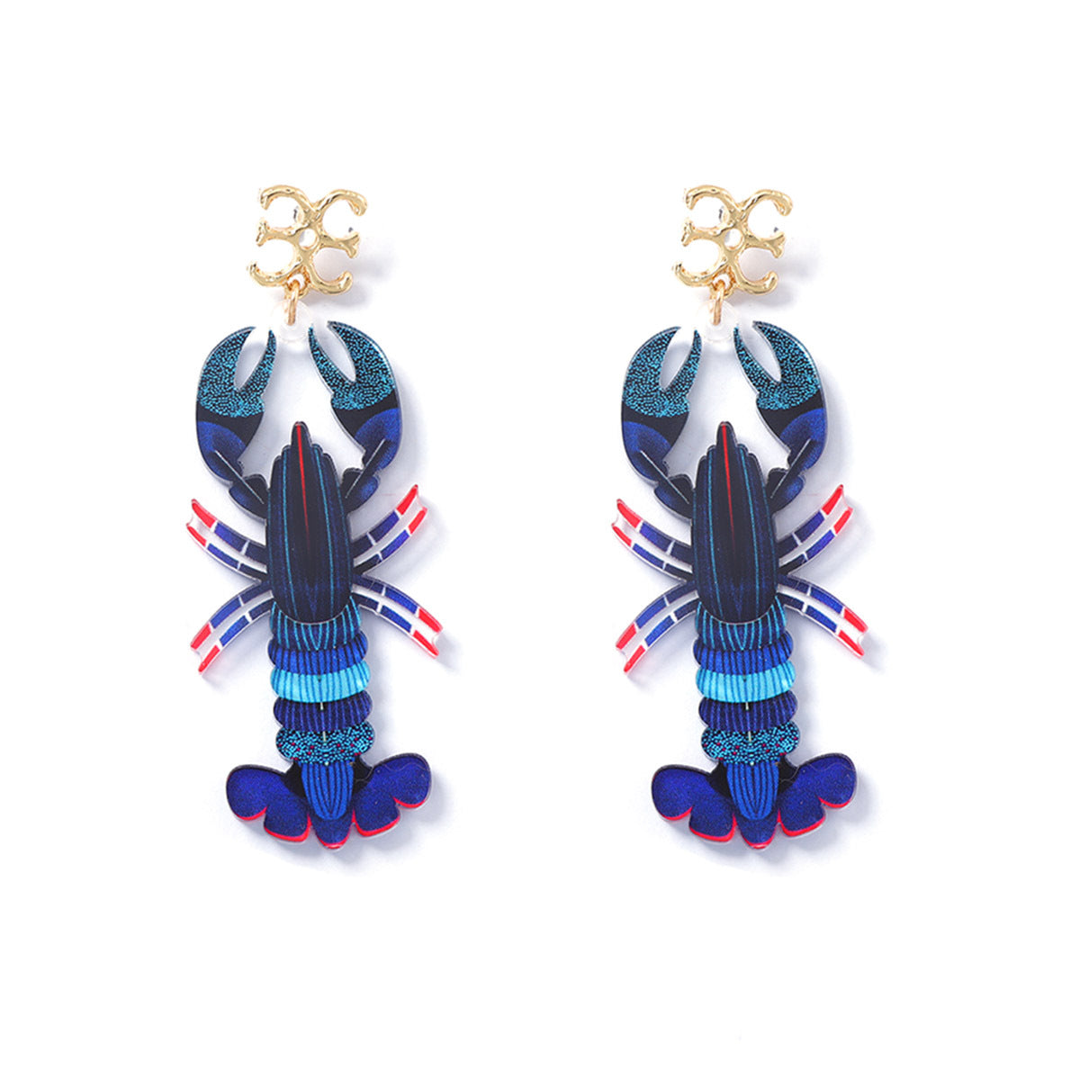 Stylish Vacation Vibe Acrylic Exaggerated Crawfish Drop Earrings – Trendy and Versatile Women's Jewelry