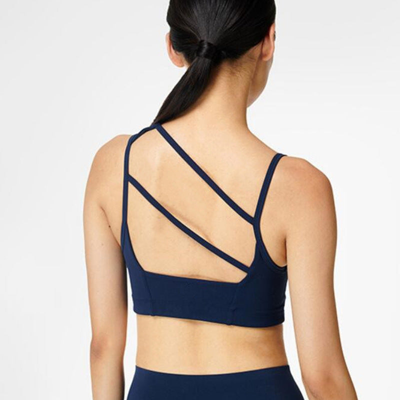 Chic Asymmetrical Sports Bra Yoga Top Quality Workout Clothing for Fitness Running and Dance