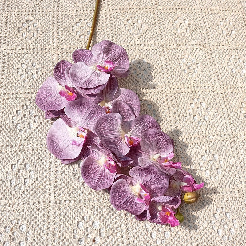 Realistic Artificial Orchid Stem with 10 Heads - Perfect for Home Decor, Weddings, and Photography - Stunning Faux Phalaenopsis Arrangement for Any Occasion