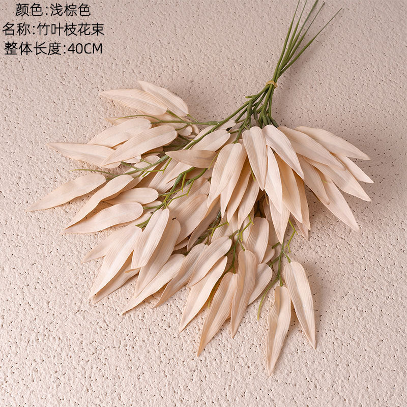 Realistic Bamboo Leaf and Branch Flower Bouquet - Faux Greenery for Weddings, Home Decor, and Boho-Inspired Events - Trendy INS Style Art Piece YC1095