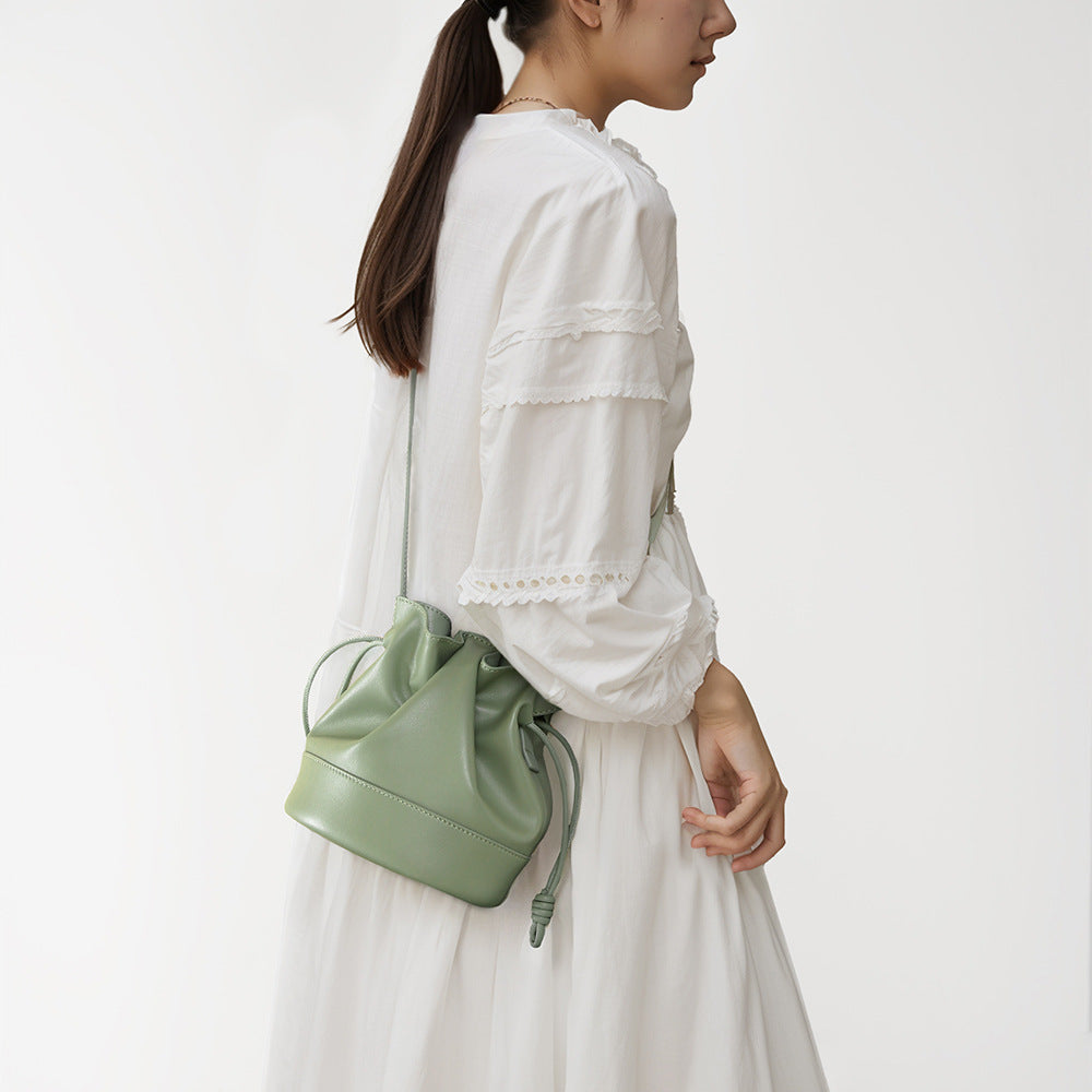 High Quality Drawstring Leather Cloud Bag and Functional Genuine Leather Shoulder Bag with Large Capacity Ideal for Everyday Use