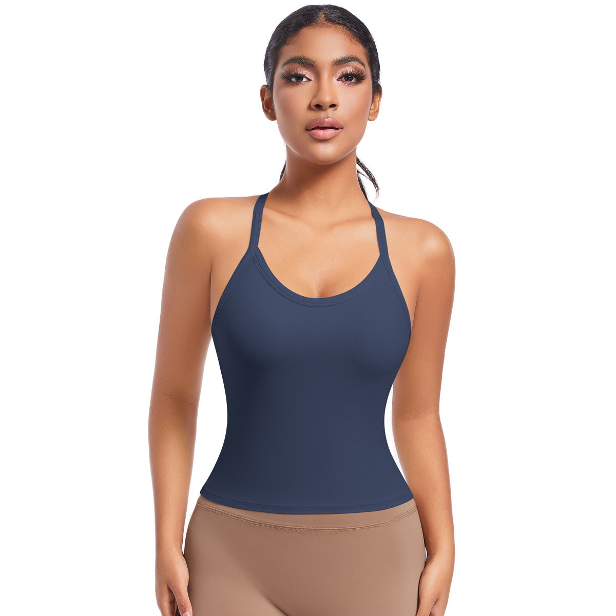 Seamless Sports Bra with Crossed Shoulder Straps Ultra Comfortable Yoga and Running Top for Optimal Support and Style