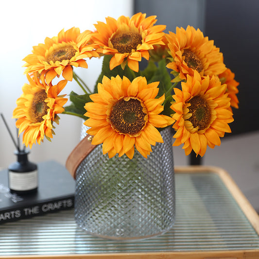 Realistic Single Stem Sunflower - Perfect Home Décor Accent for Living Rooms, Weddings, and Event Decorations - Beautiful Artificial Flower Arrangement