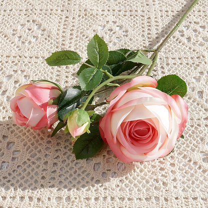 Realistic Single-Stem Candy Rose - Perfect Home Decor Accent for Living Rooms, Wedding Celebrations, Hotels, and Photography Props