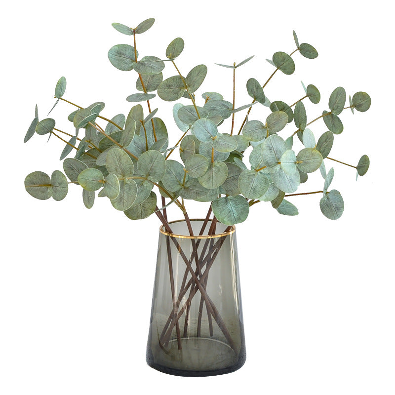 Realistic Eucalyptus Leaf Simulation Plant – Money Leaf Decorative Greenery for Hotels and Homes – Single 3D Printed Eucalyptus for a Fresh, Lively Atmosphere