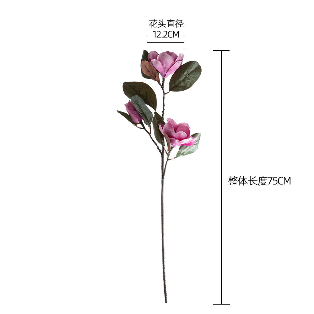 Lifelike Magnolia Flower Arrangement with Long Stems - Perfect for Home Decor, Weddings, and Wall Art - Artificial Floral Decoration DY1-1131