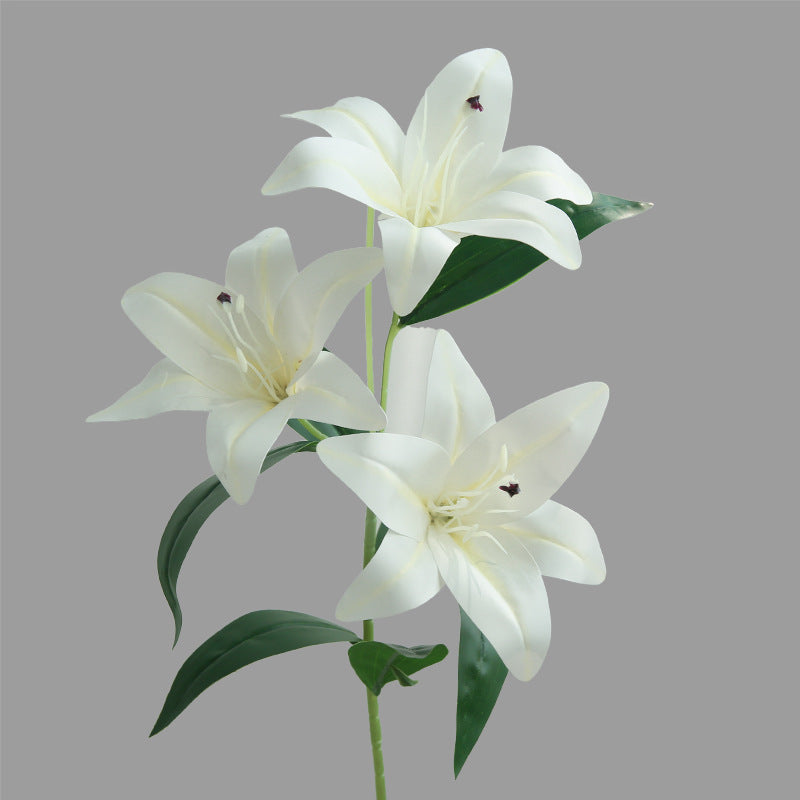 Luxurious Touch Realistic Scented Lily Faux Flowers - Elegant Home Decor Arrangement for Table Centerpieces and Tea Party Decoration