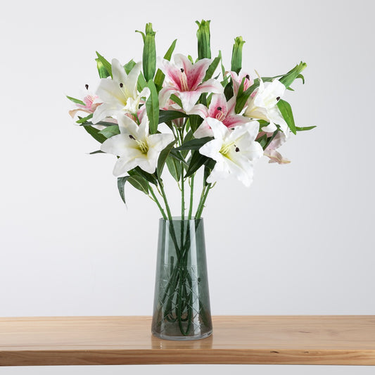 Realistic Perfumed Lily Gel Floral Decor – Elegant Faux Flowers for Weddings & Home Decoration – MW31579