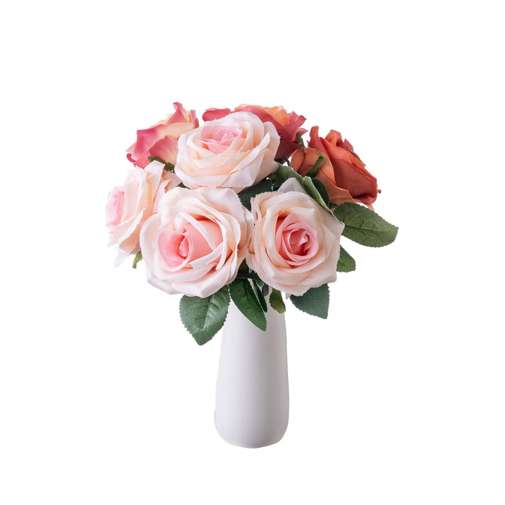 Elegant AI Qinger Single Stem Artificial Rose - Perfect for Home Decor, Weddings, and Gifts - Lifelike Greenery Ornament PJ1001