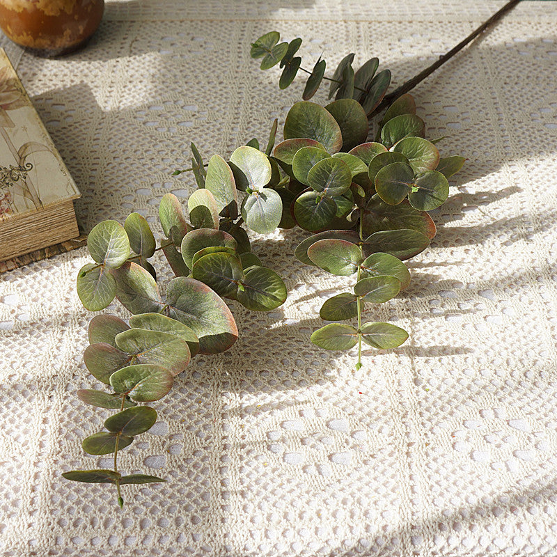 Elegant Single-Stem Forked Eucalyptus Leaves Decoration – Stylish Faux Plant for Home Décor, Perfect for Living Rooms, Offices, and Special Events