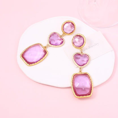 Unique Irregular Transparent Multi-layer Geometric Dangle Earrings - Versatile Minimalist Statement Jewelry for Effortless Style