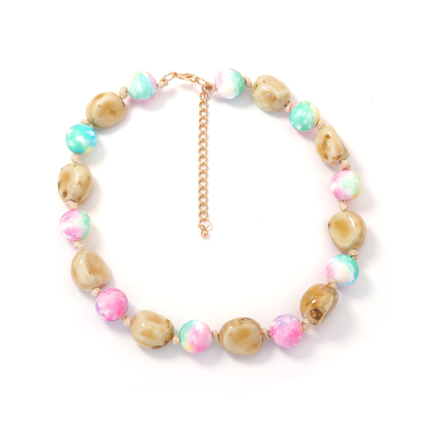 Unique and Stylish Irregular Geometric Ceramic Bead Necklace for Women – Perfectly Versatile for Any Outfit!
