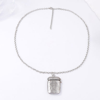 Elegant Minimalist Alloy Floral Pendant Box Chain Necklace – Versatile Casual Accessory for Effortless Style