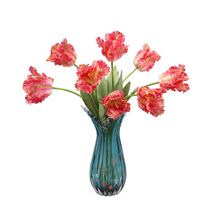 Artificial Tulip Flower Bouquet - High-End Parrot-Inspired Home Décor for Living Room, Stunning Floral Arrangement, Ideal for Photography Props