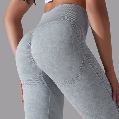 High Waisted Peach Butt Lifting Yoga Pants Moisture Wicking Knitted Fabric for Breathable Comfort Fitness Leggings for Gym Workouts and Daily Active Wear