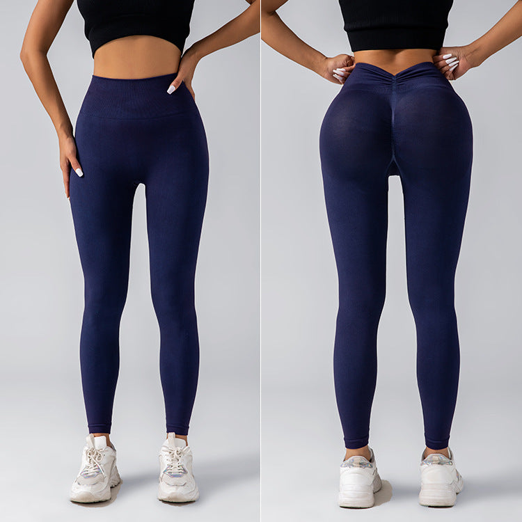 Seamless V Waist High Waisted Yoga Pants for Women Butt Lifting Quick Dry Compression Sports Leggings for a Peach Shape