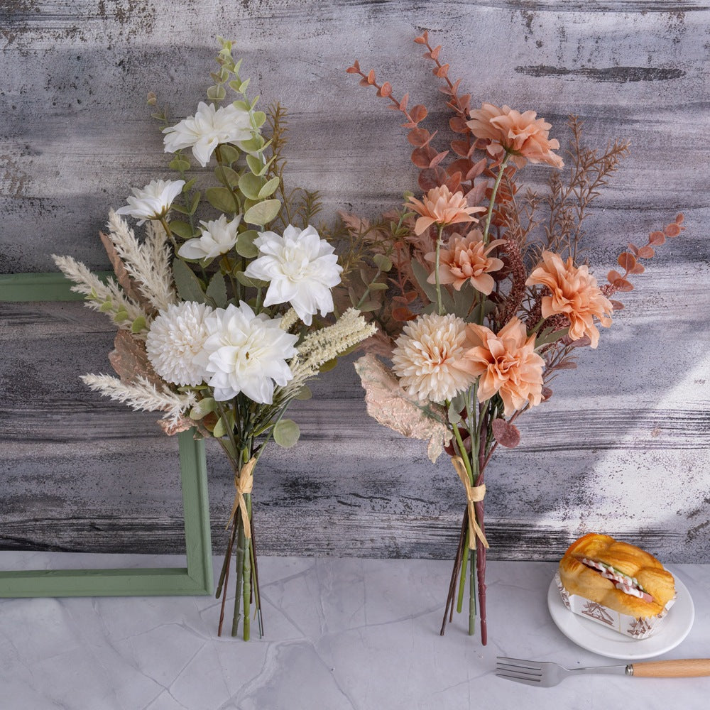 Fuli Xiaoli Elegant Dandelion Handheld Bouquet - Stunning Faux Floral Decoration for Walls and Events (CF01351) | Perfect for Home Décor, Weddings, and Special Occasions