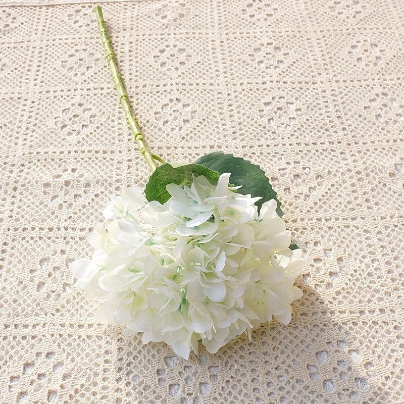 Realistic Artificial Single Stem Hydrangea - Perfect for Weddings, Photography, and Home Decor Enhancements