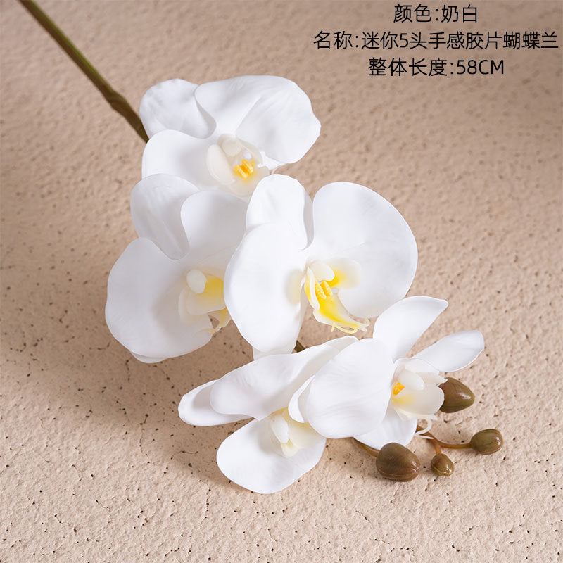 Realistic Artificial Phalaenopsis Orchid Arrangement - Stunning Decorative Wedding Flower with Rose Accents - Perfect for Home Decor and Event Styling - INS Inspired Design (MW18905)