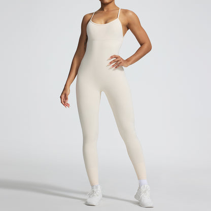 Seamless Cross Back Bodysuit with High Elasticity Sculpting Comfortable and for Fitness Lovers