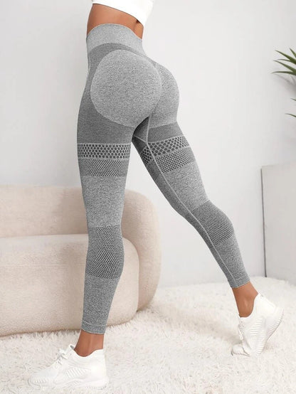 8 Color Seamless Hollow Out High Waist Leggings for Women Sculpting Butt Lifting Workout Pants for Running and Yoga