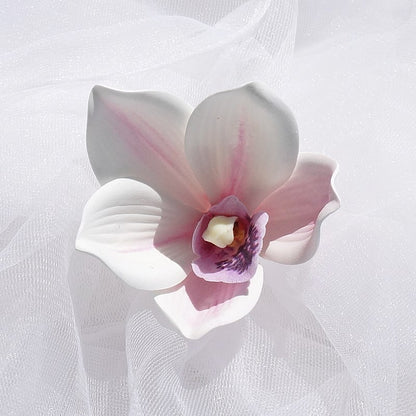 Realistic 3D Printed Silk Flower Orchid Head – Perfect for Wedding Decorations, Elegant Gifting, and Fashion Accessories